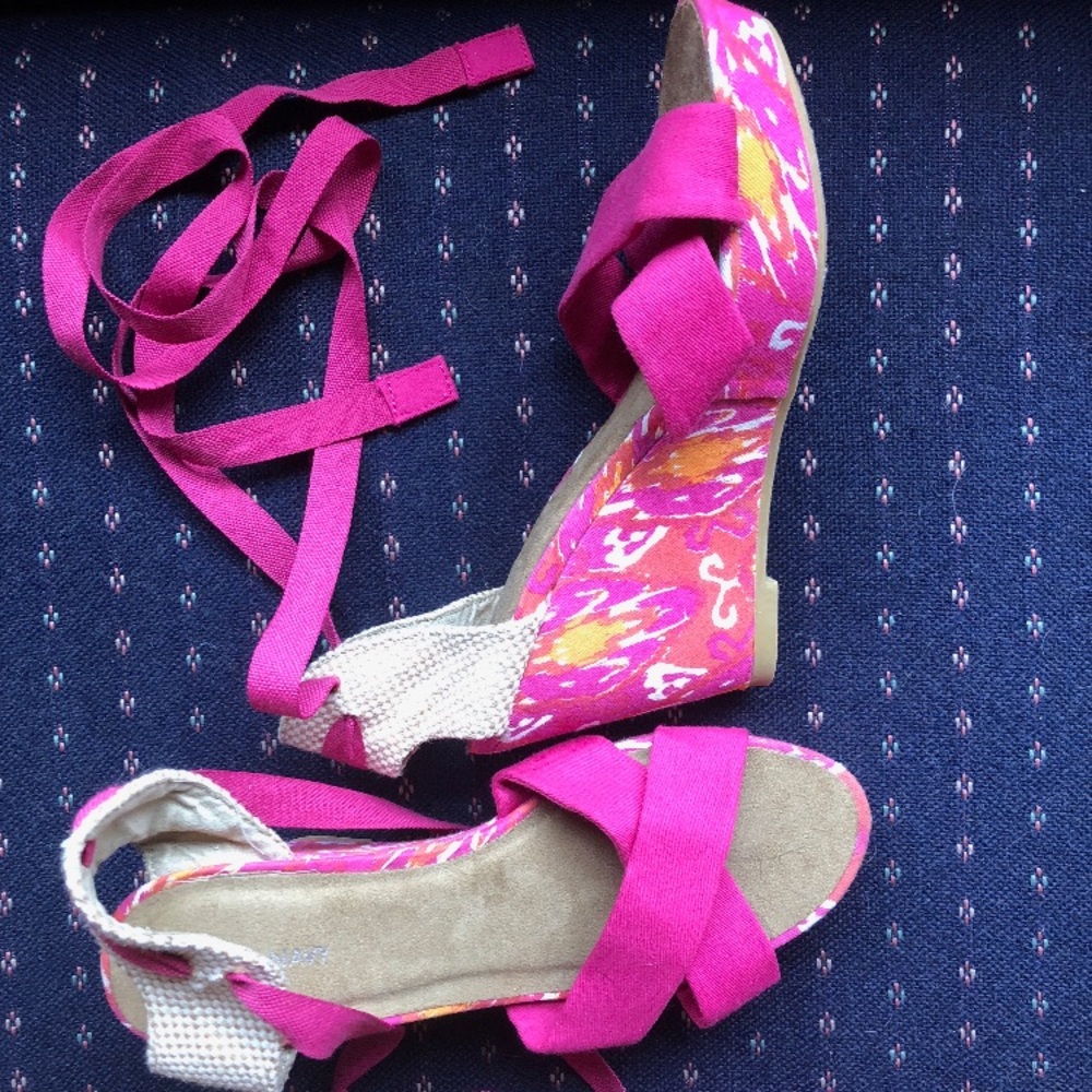 💕Colorful Wedges With Ankle Tie